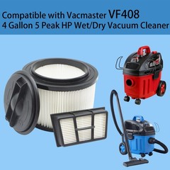 2 Pack VF408 HEPA Filter Replacement for Vacmaster 4 White, Black