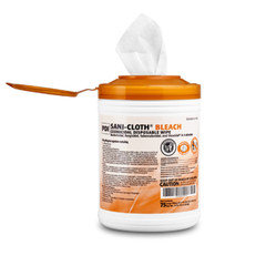 PDI Sani-Cloth Bleach Germicidal Disposable Wipe, Large Canister 75 WIPES