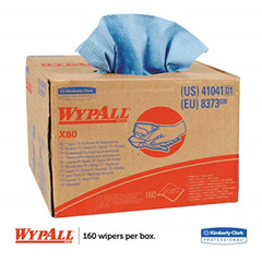 WypAll 41041 X80 Cloths, BRAG Box, HYDROKNIT, Blue 11.1 x 16.8 Case of 160