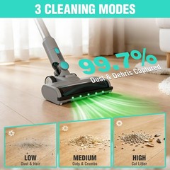 HAUSHOF 250W Cordless Vacuum Cleaner Stick Vacuum for Pet Hardwood Floor Carpets