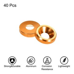 MECCANIXITY M3 Cone Cup Countersunk Washers,Hole Dia 3.1mm/0.12 M3, Orange
