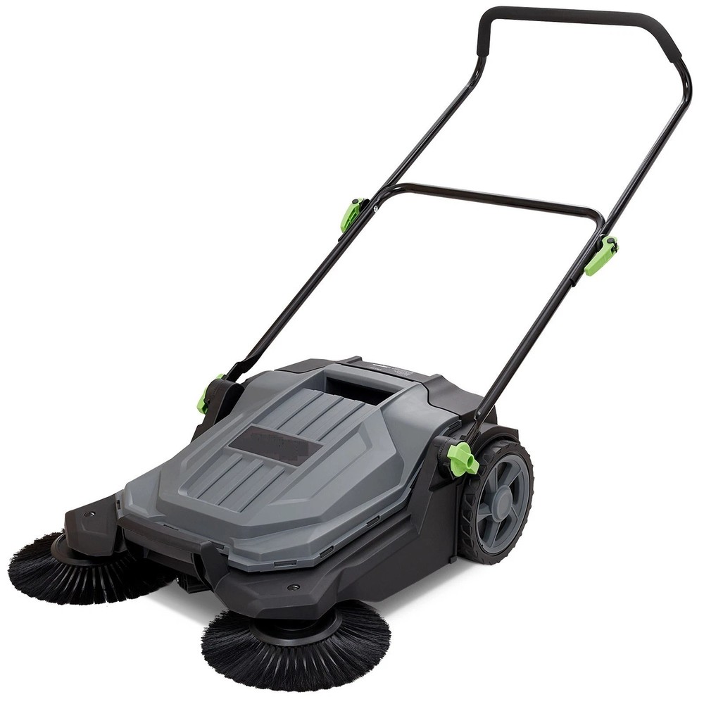 Walk-behind Hand Push Floor Sweeper 25.6″ Width 5 Gallon Waste Container