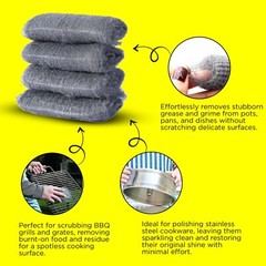 Steel Wool Grade 0000 – 16 pcs Finest Grade for Furniture Cleaning, Mice Control