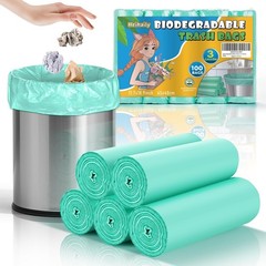 3 Gallon Trash Bag Bathroom Green-Unscented – Small Kitchen Mini Garbage Bags…