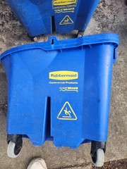 Rubbermaid WaveBrake 26 Qt Mop Buckets Commercial (2) SET OF 2 Heavy Duty Blue