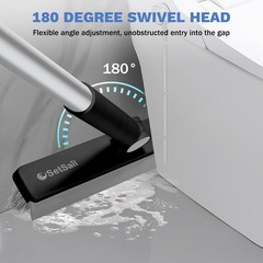 SetSail Grout Cleaner Brush with Long Handle, V-Shaped Floor Scrub Black Grey