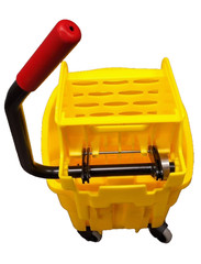 Rubbermaid Commercial WaveBrake 35 Qt Side Press Mop Bucket Wringer Yellow NEW