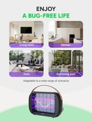 Buzbug LED Bug Zapper Indoor, 10 Years Lifespan Lamp Sustainable Less Black