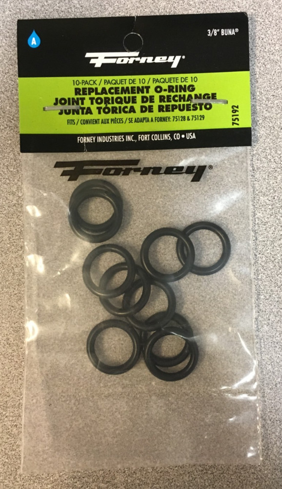 Forney 75192 3/8 in. Buna Replacement O-Ring 10-Pack