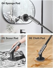 HOTO Cordless Electric Spin Scrubber, IPX7 Full Body Waterproof Grey Black