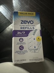 Zevo Flying Insect Trap Refills (4 Cartridges) Easy Indoor Use for Flies & Gnats