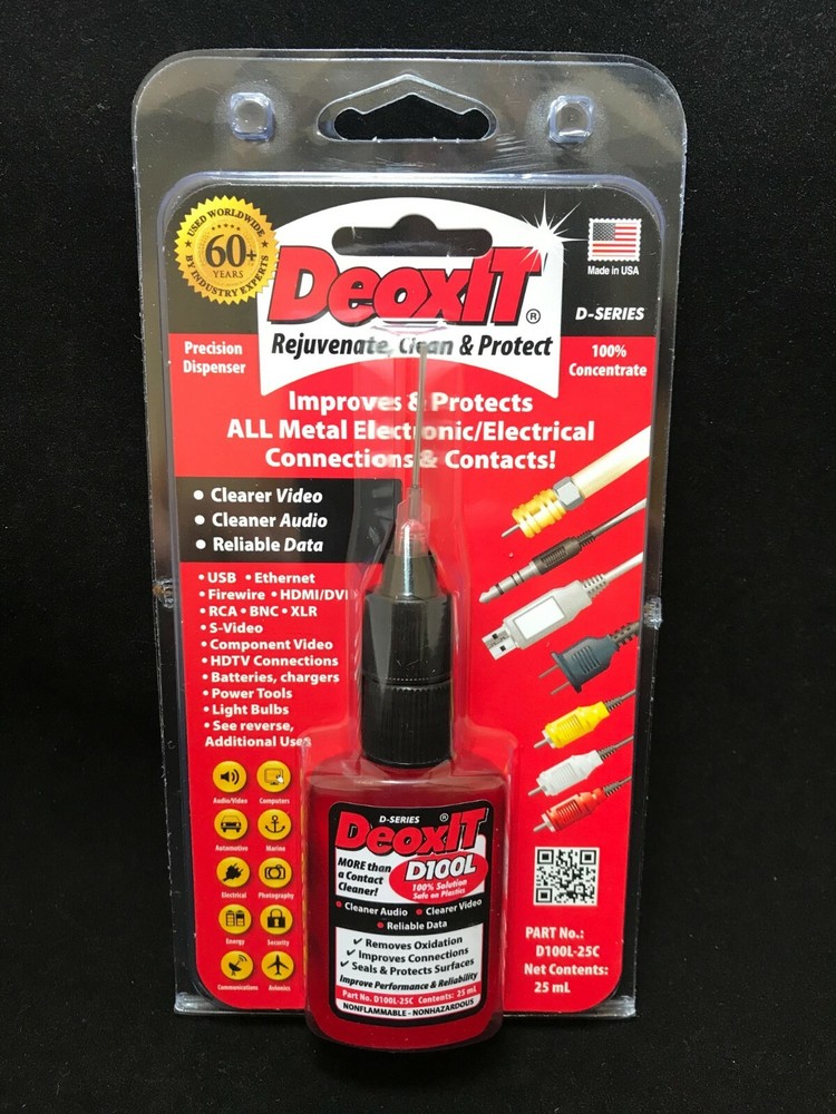 1x Caig D100L-25C DeoxIT® Needle Dispenser – 25mL – 100% Solution – New!