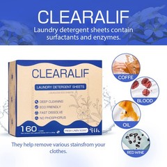 CLEARALIF Laundry Detergent Sheets Up to 160 Loads, 160 Count (Pack of 1)