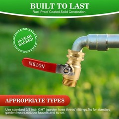 Brass Garden Hose Shut Off Valve with Full-Flow Design – 4.5 inches, Copper