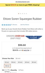 Squeegee Rubber Ettore Soren T-Shaped Rubber 12 Pack 36in/90cm New Box Soren