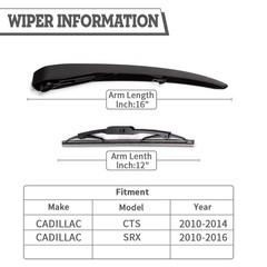 Rear Wiper Arm & Blade Kit,Exact-Fit Replacement for Cadillac SRX 10-18,CTS 1…