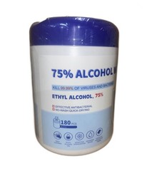 Alcohol Wipes, – 75% ethyl alcohol wet wipes 180pcs 6x8in