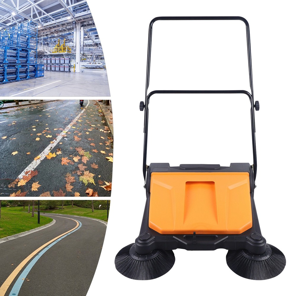 26 Inch Floor Garden Workshop Push Sweeper Domestic & Wet Brushes Cleaning Tool