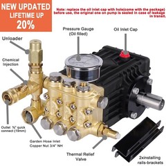PRESSURE WASHER PUMP 4GPM 3600 PSI 24MM SOLID RIGHT SHAFT for GENERAL