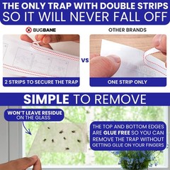 100 Window Fly Traps Sticky Non-Toxic Clear Paper Indoor for Transparent