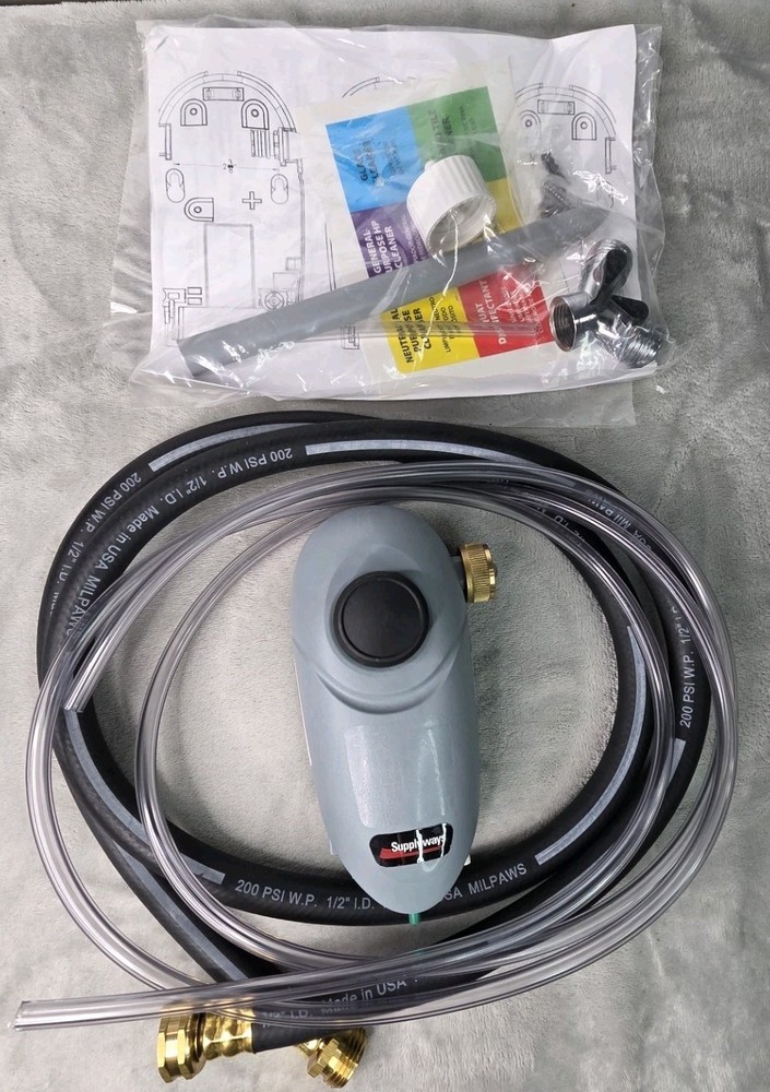 SupplyWays Single Chemical Dispenser System Wall Mount Hose Metering Tips New