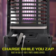 Sun Joe Cordless Indoor/Outdoor Bug Zapper, Battery and Charger, 24V-BZ100-LTE