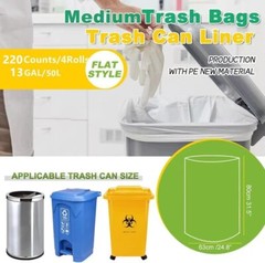 220 Count Garbage Bags 8 Gallon /30 Liter Trash Bags Tear-Resistant for Camping