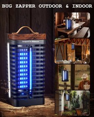 Bug Zapper Outdoor with Dual LED Lights, 15W Mosquito Zapper 4200V Elec
