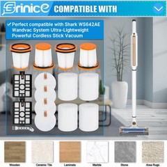 Erinice Ws642Ae Filter For Shark Wandvac Self-Empty Cordless Stick Vacuum