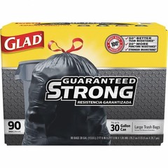Glad Trash Bag Black 30 Gallon Super Heavy Duty 30 X 33 Inch 1.05 Mil. Thickness