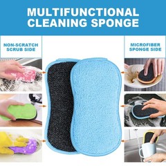 HOMEXCEL 12 Pack Multi-Purpose Scrub Sponges 6.3 x 3.5x 0.78 inch, Multicolor