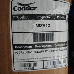 CONDOR 35ZR12 Sorbent Pillow 21 in x 17 in 2-1/16 gal Volume Absorbed Per Pillow