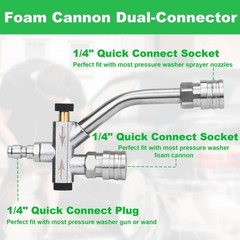DUSICHIN Pressure Washer 7.25 inches, Gun+Foam Cannon+Dual Connector+Nozzle