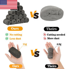 Steel Wool Pads 0000 60PCS – Steel Wool 0000 Roll Glass Wood Fabric Metal Extra