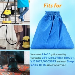 3 Pcs Cloth Filter Bag for Armor All AA256 AA255 2.5 Gallon Shop VAC Blue
