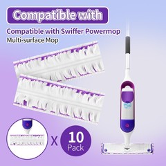 ZHAYAO 10 Pack Disposable Power Mop Pads for Swiffer White Violet 10