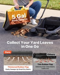 VEVOR Walk-Behind Floor Sweeper Manual Hand Push Sweeper 25.6″ Sweeping Width