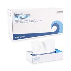 Boardwalk 6500B 2-Ply Office Packs Facial Tissue (100 Sht/Bx, 30 Bx/Ct) New