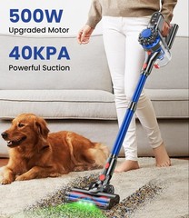 Kardv Cordless Vacuum Cleaner 500W/40Kpa Vacuum Cleaners For Home 60Mins Stick