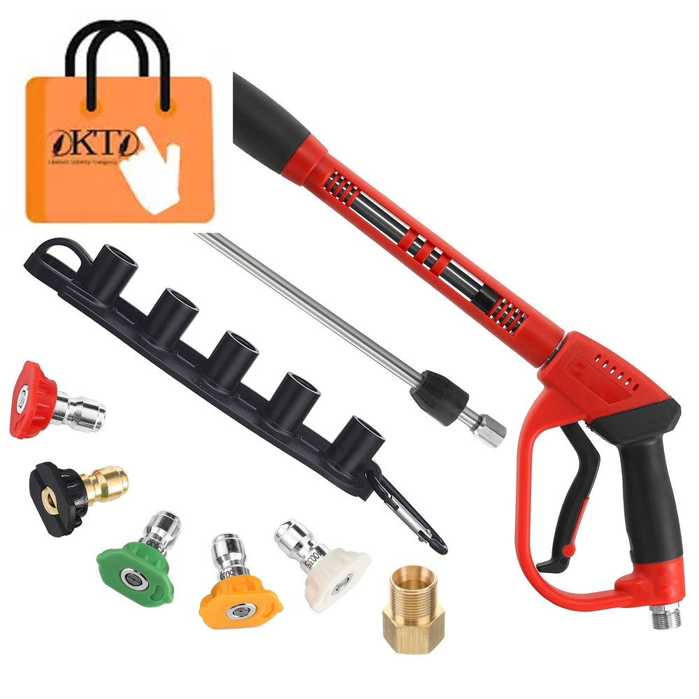 Deluxe Pressure Washer Gun, with Replacement 40inch, Black, Red