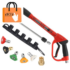 Deluxe Pressure Washer Gun, with Replacement 40inch, Black, Red