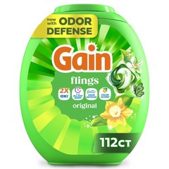 Gain Flings Liquid Washing Detergent Pods, Now with 112 Count (Pack of 1)