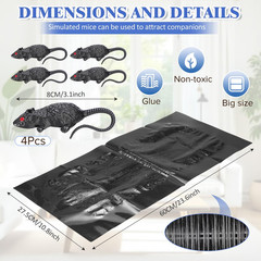 Qualirey 23.6″ 8 Pack Sticky Mouse Trap Mats with 4 23.6 x 10.8 Inches, Black