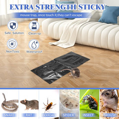 Qualirey 23.6″ 8 Pack Sticky Mouse Trap Mats with 4 23.6 x 10.8 Inches, Black
