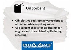 PRO-SAFE White Oil Sorbent High Absorbency Polypropylene Pads: 200 Pack, 17″x15″