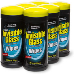 Invisible Glass 90166 Lint-Free & Ammonia-Free Large Glass Cleaning Wipes 6 Pack