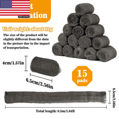 Steel Wool Pads 0000 60PCS – Steel Wool 0000 Roll Glass Wood Fabric Metal Extra