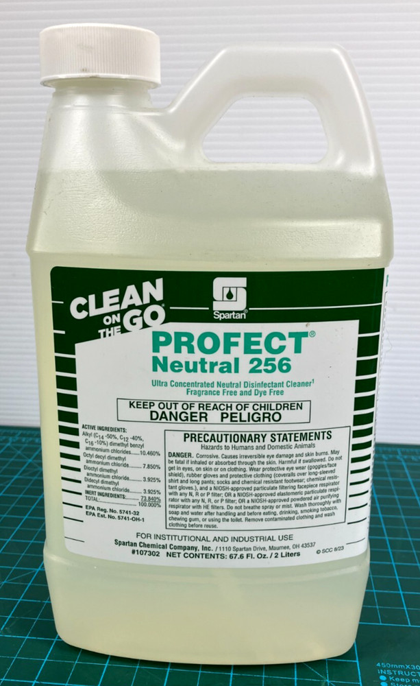 Spartan Profect Neutral 256 Concentrated Neutral Disinfectant Cleaner 2L Bottle