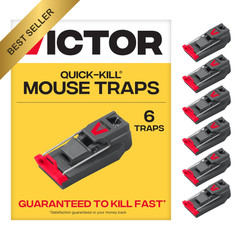 6 Pack Victor M123SSR Quick-Kill Easy Set Reusable Mouse Traps Pest Control