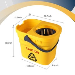 Yocada Commercial Mop Bucket with Wringer Portable Collapsible Plastic Yellow